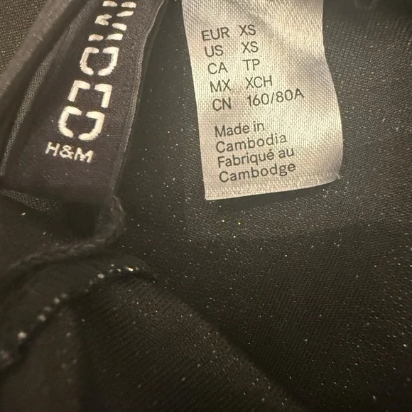 H&M Dress Metallic Bodycon Mini Dress Bundle BOGO Silver XS + Black S - Picture 5 of 8